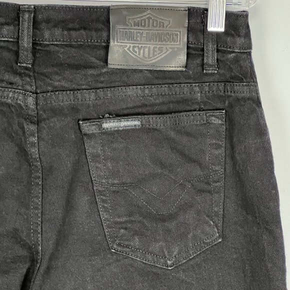 Harley Davidson Womens Petite Black Straight Leg High Rise Jeans size 12P - Picture 6 of 11